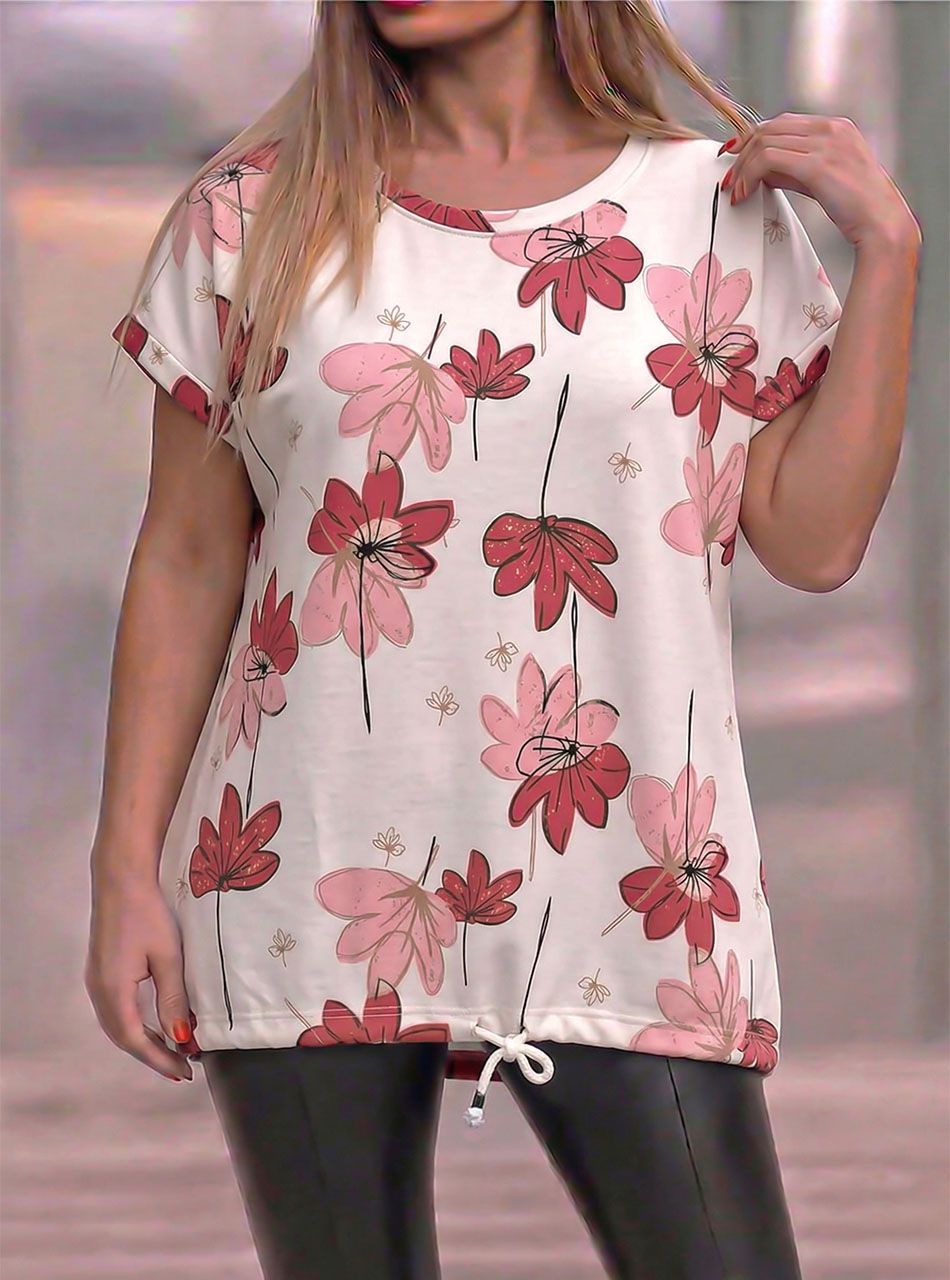 Alján húzható, mintás felső I.