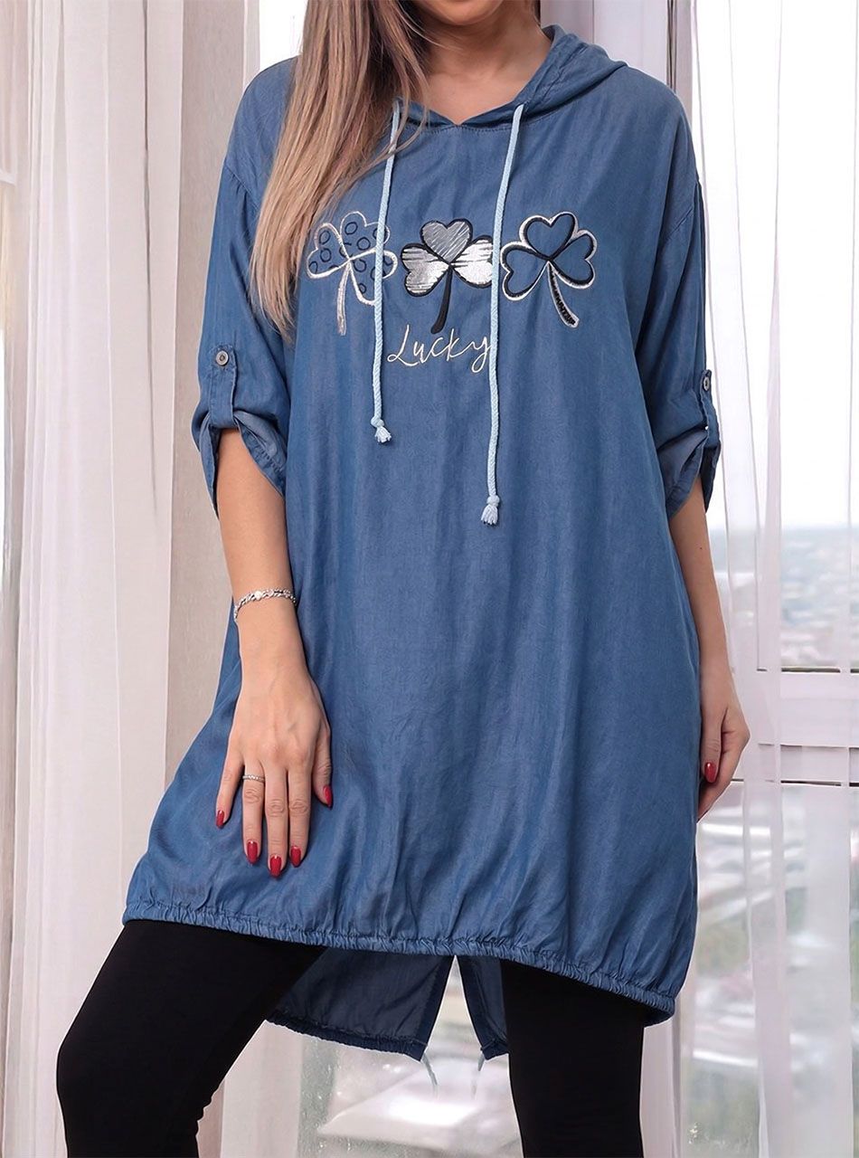 Farmer hatású, kapucnis tunika II.