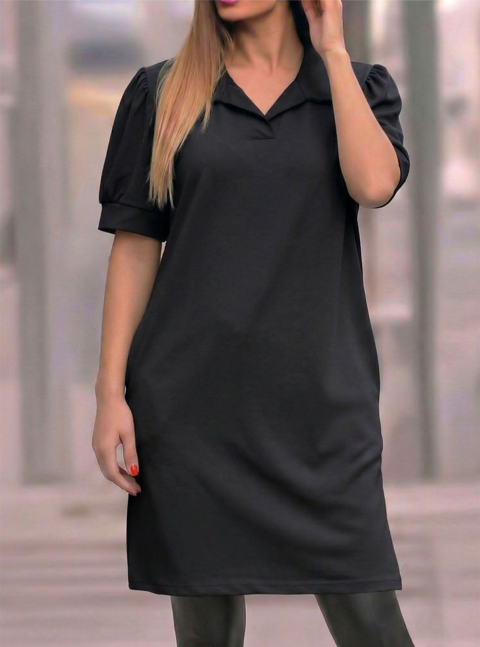 Galléros, zsebes ruha (fekete)