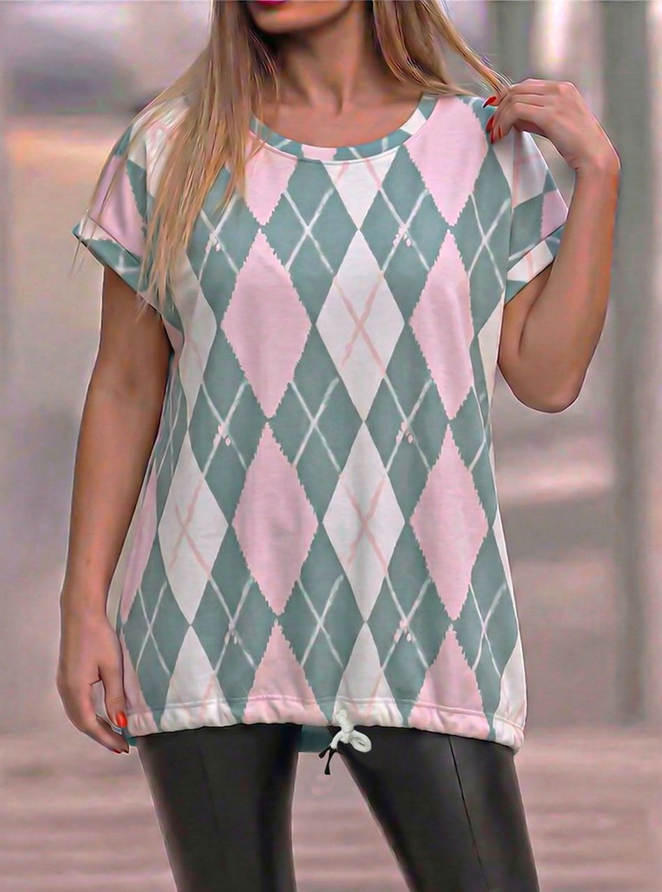 Alján húzható, mintás felső IV.