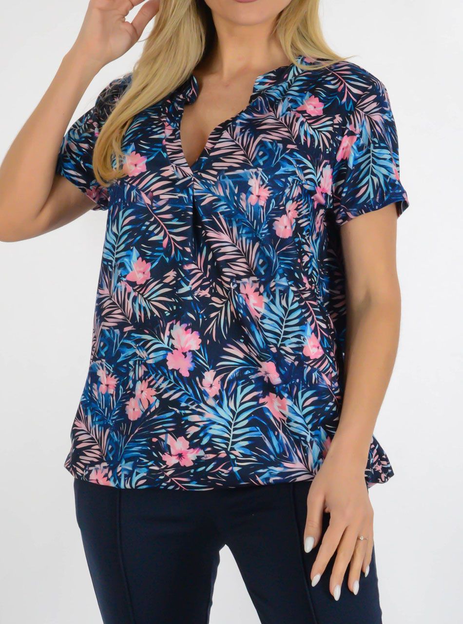 YesStory V nyakú, gumis aljú mintás felső II.