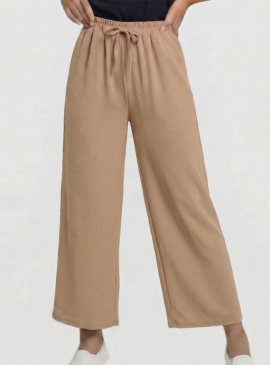 Gumis derekú, lenge nadrág (karamell)