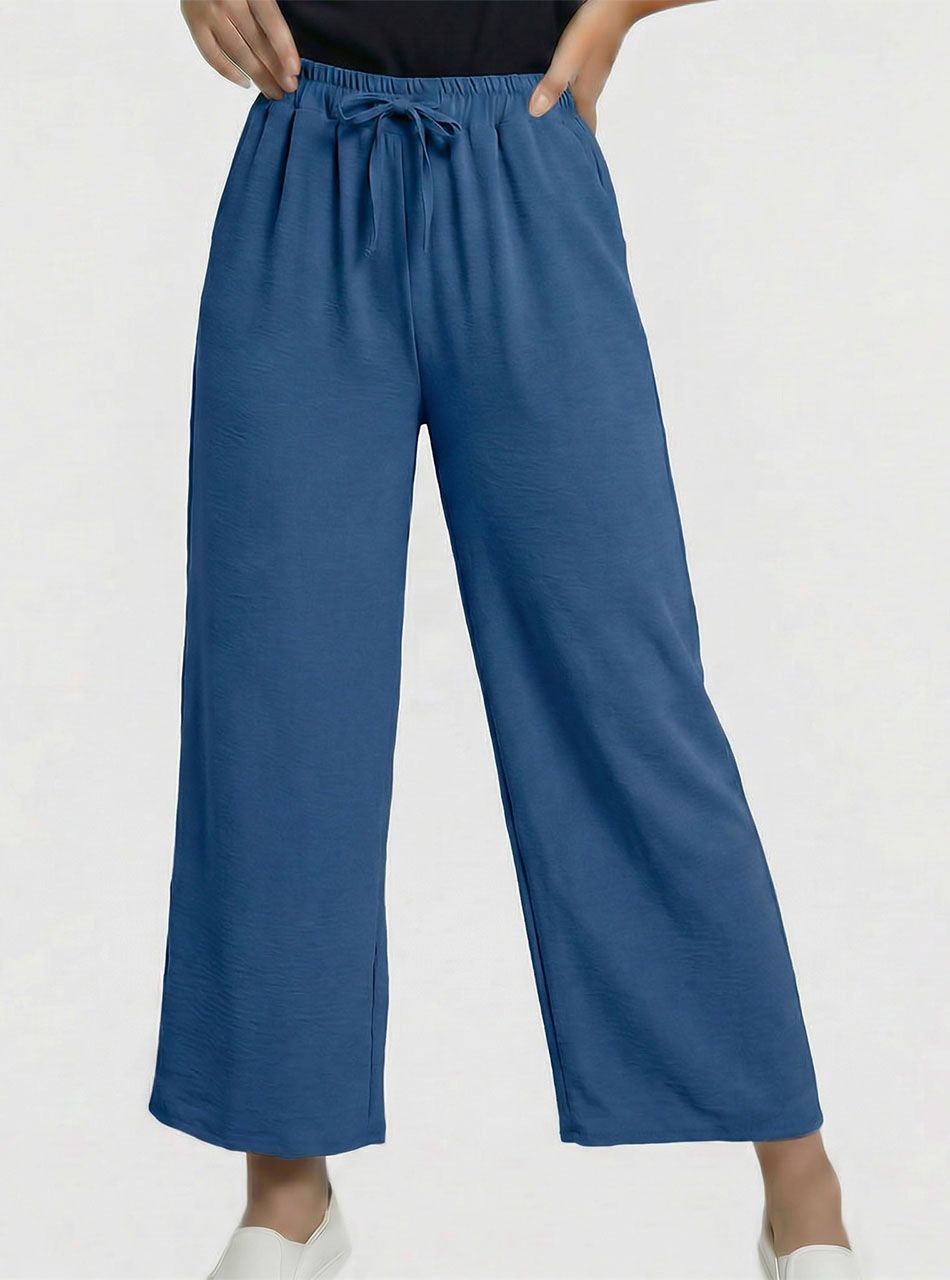 Gumis derekú, lenge nadrág (farmerkék)