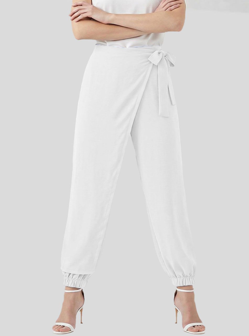 Átlapolt, lenge nadrág (fehér)