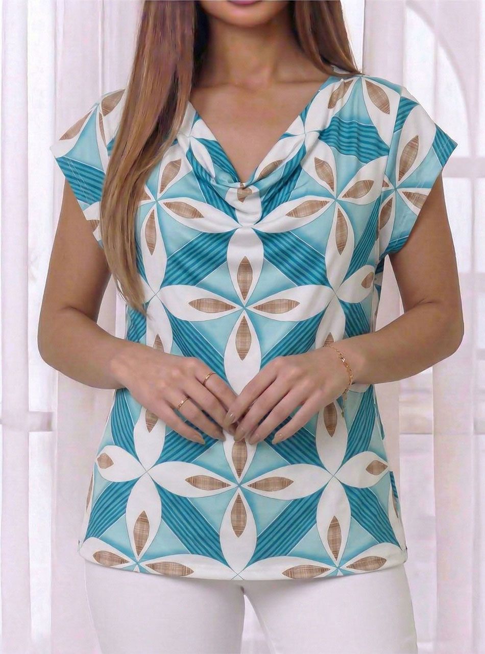 Ejtett nyakú, mintás felső VI.