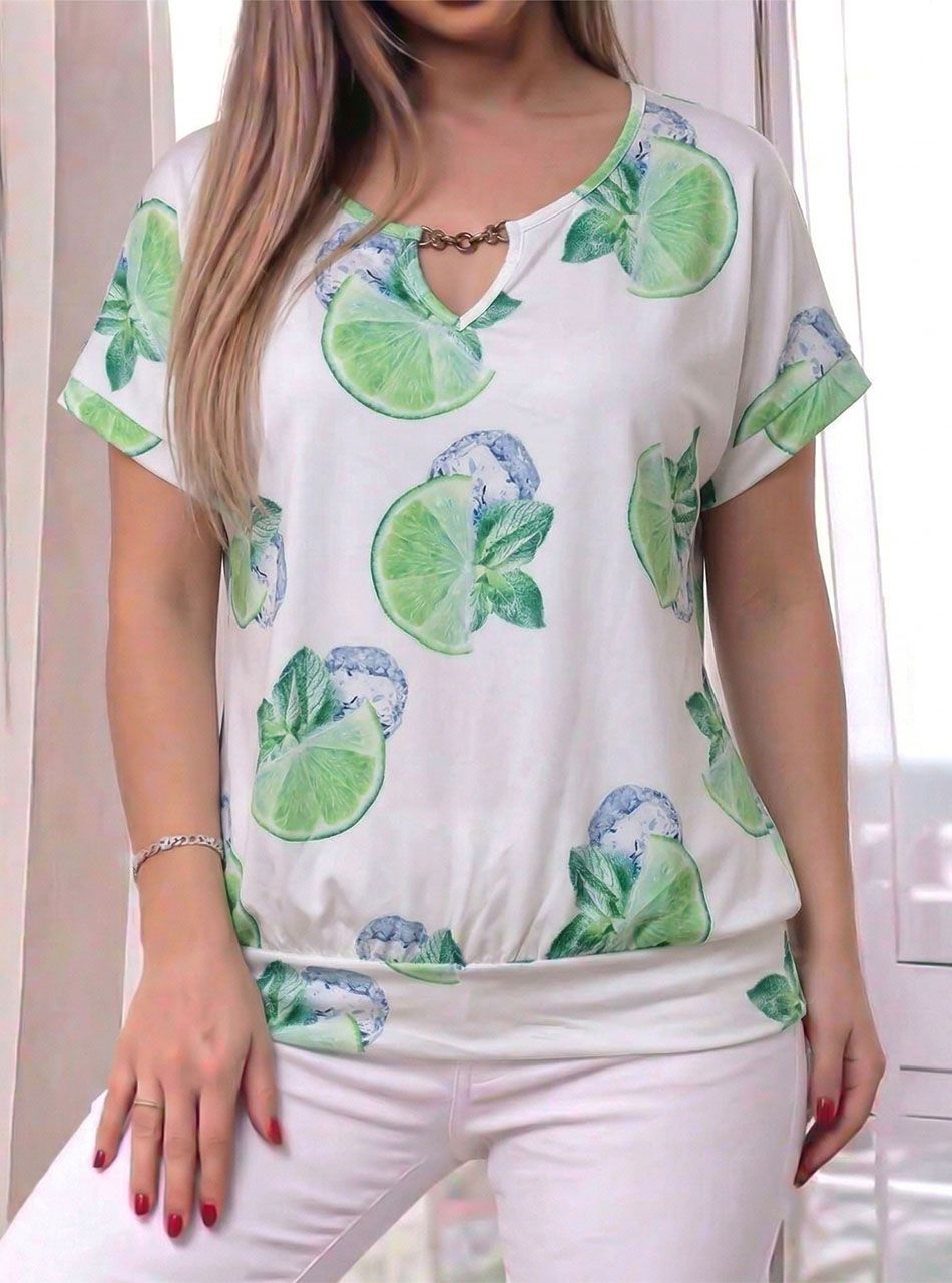 Passzés aljú, mintás felső V.