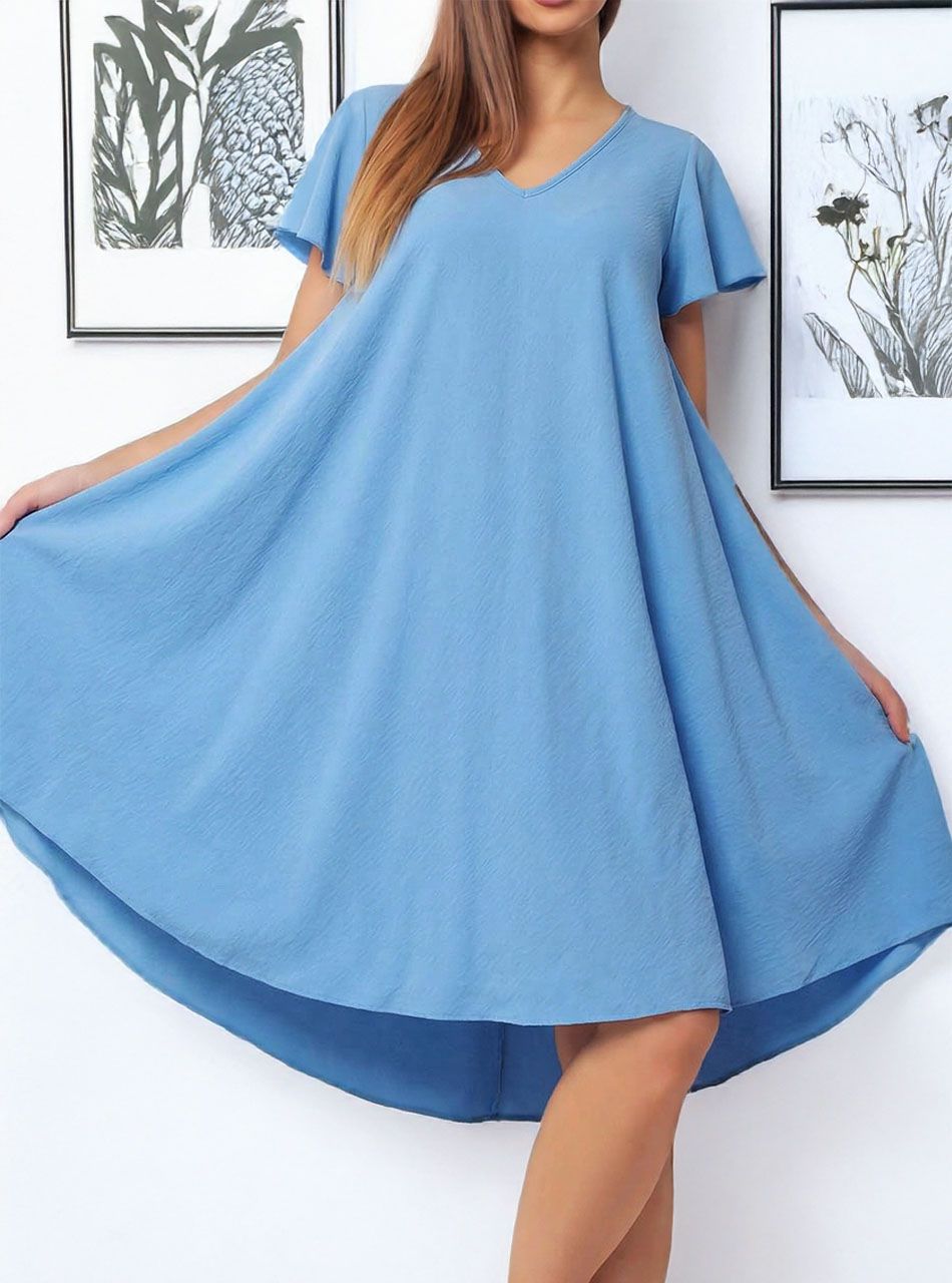 A vonalú, lenge ruha (világoskék)