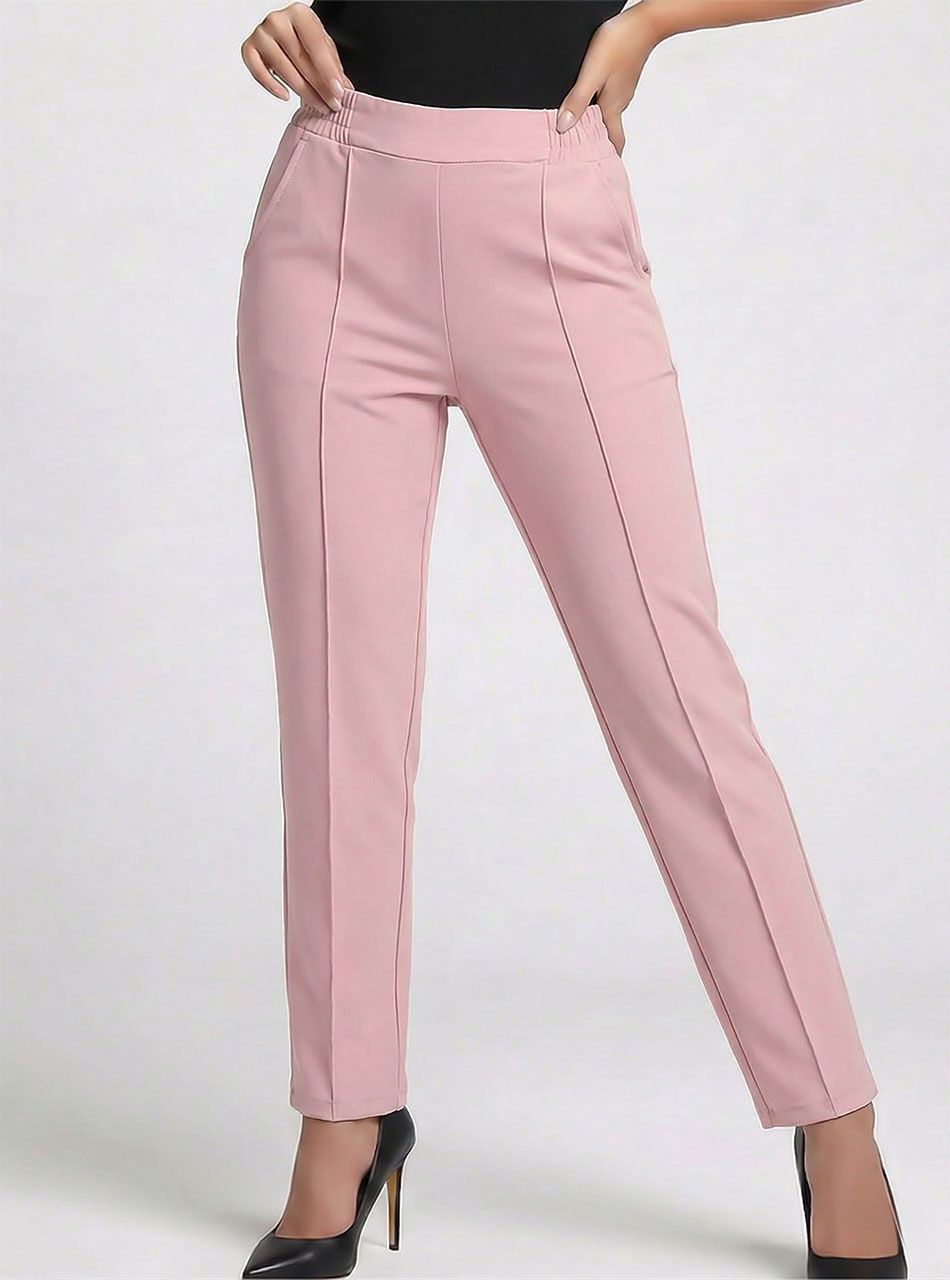 Tűzött elejű, zsebes nadrág (rózsaszín)