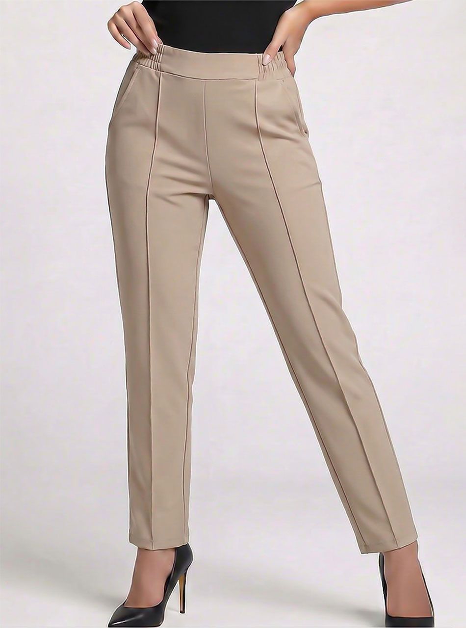 Tűzött elejű, zsebes nadrág (tejeskávé I.)