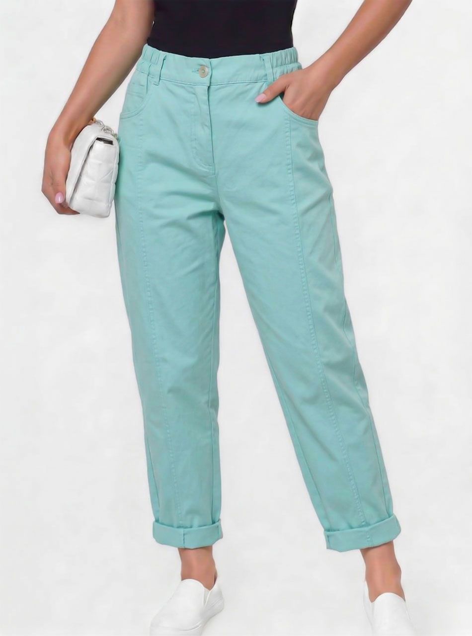 Chloe, hátul gumírozott zsebes nadrág (világoszöld)