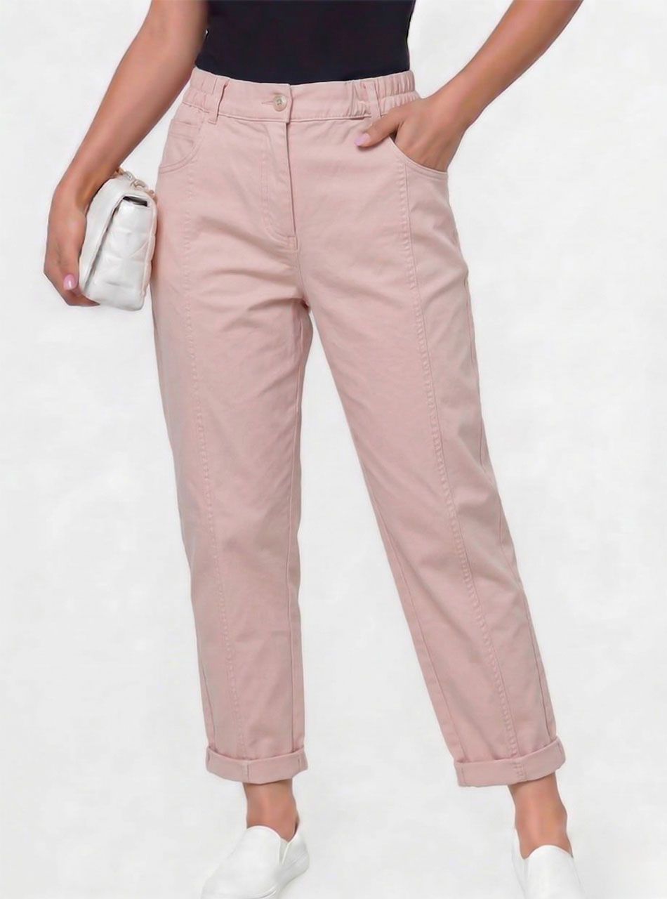 Chloe, hátul gumírozott zsebes nadrág (púder)