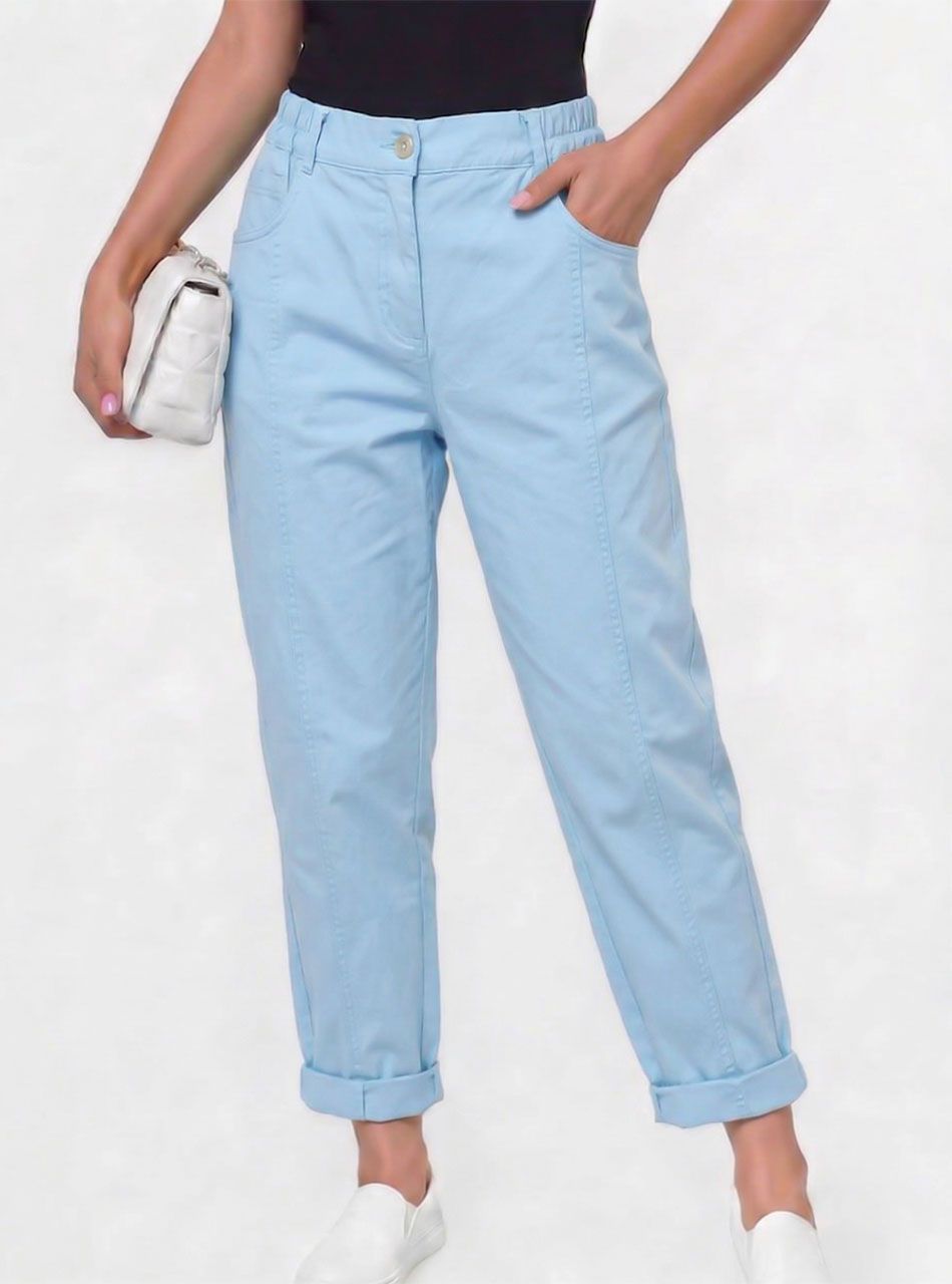 Chloe, hátul gumírozott zsebes nadrág (világoskék)