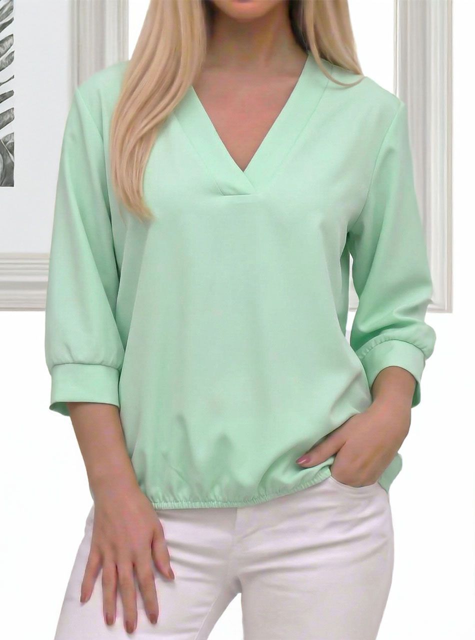 Gumis aljú, V nyakú felső (világoszöld)