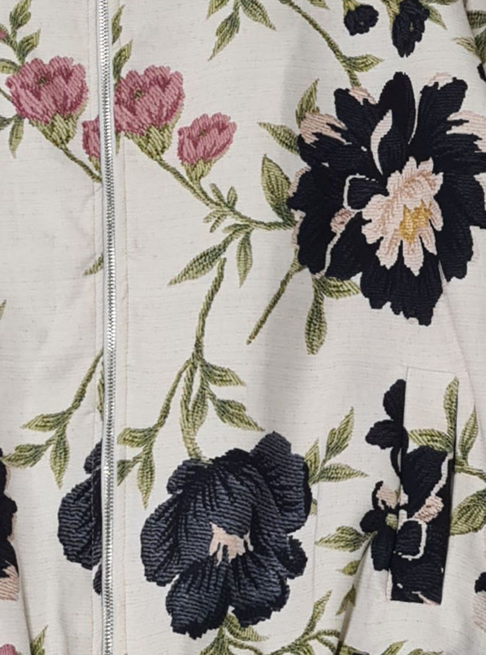 Gumis aljú, virág mintás kabátka (fekete)