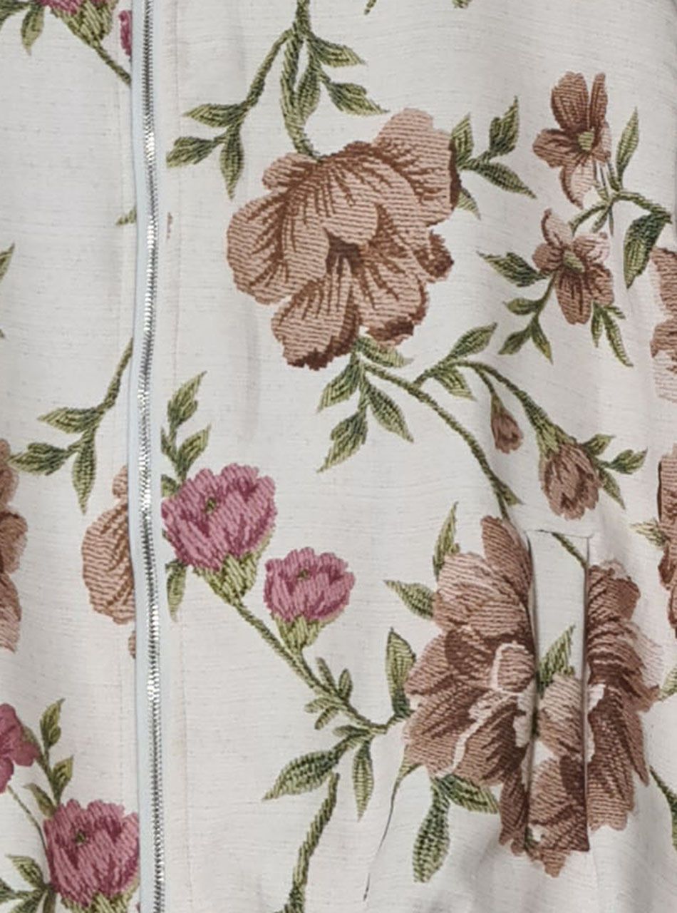 Gumis aljú, virág mintás kabátka (tejeskávé)