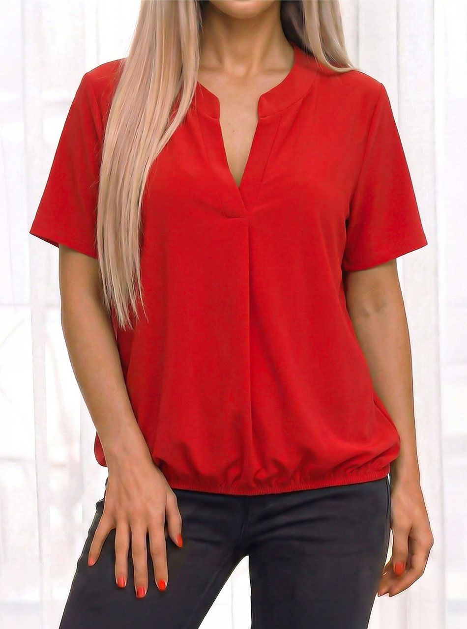 Cheryl, gumis aljú V kivágású felső (piros)