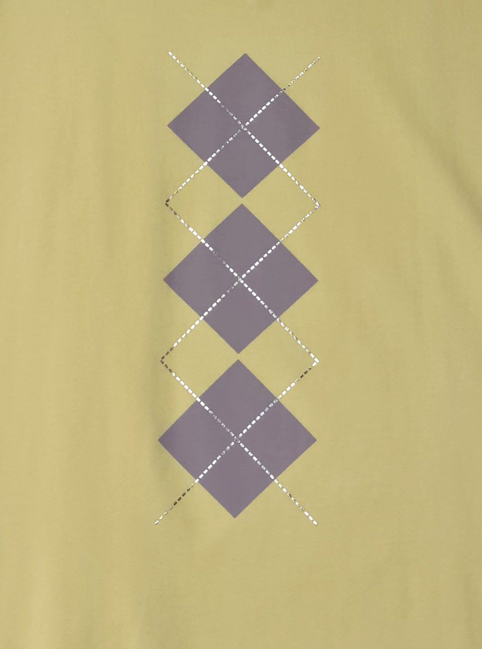 V nyakú, rombusz mintás felső (sárga)