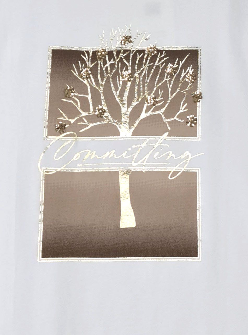 Flitteres, mintás felső (fehér)  