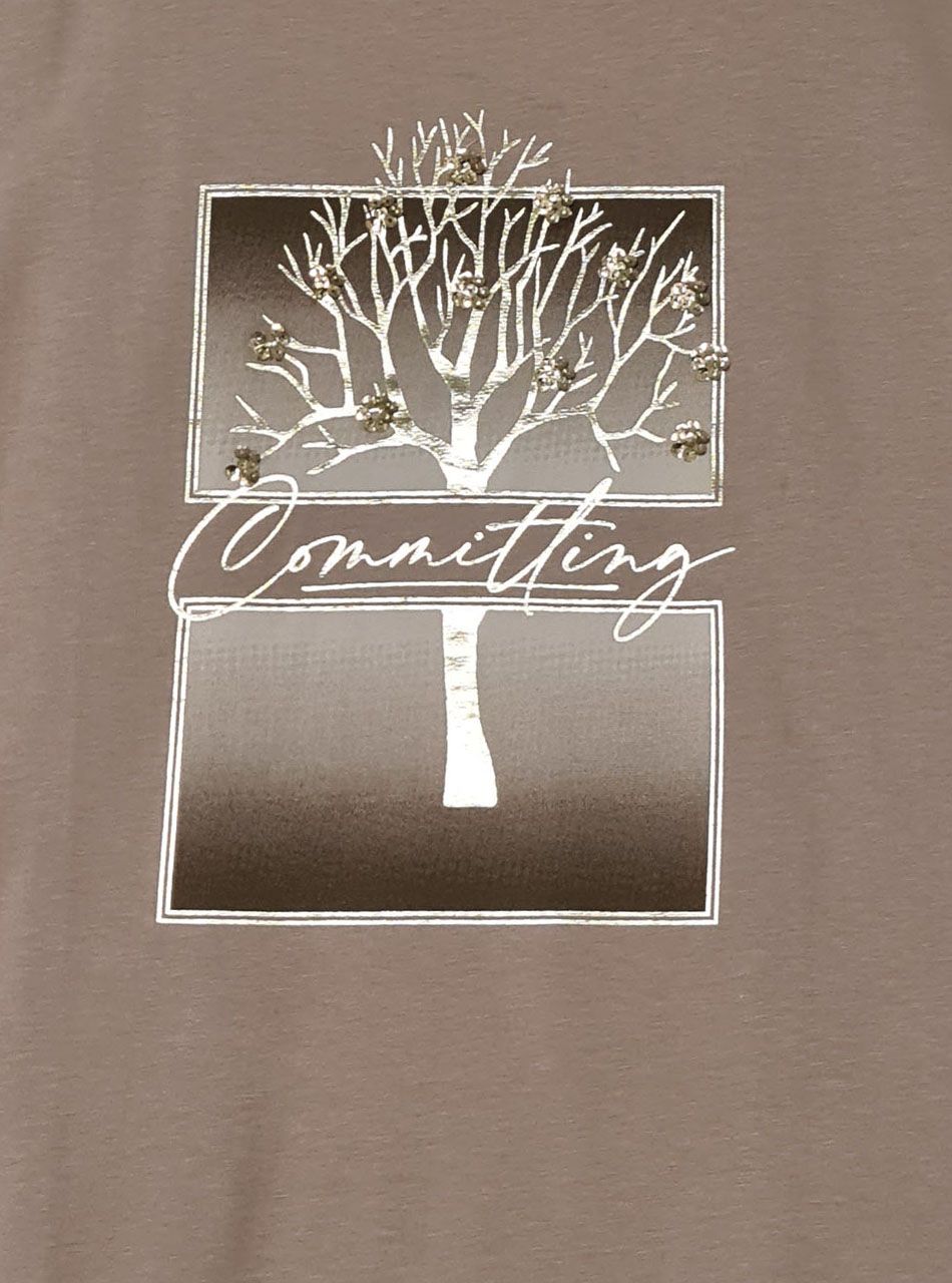 Flitteres, mintás felső (tejeskávé)