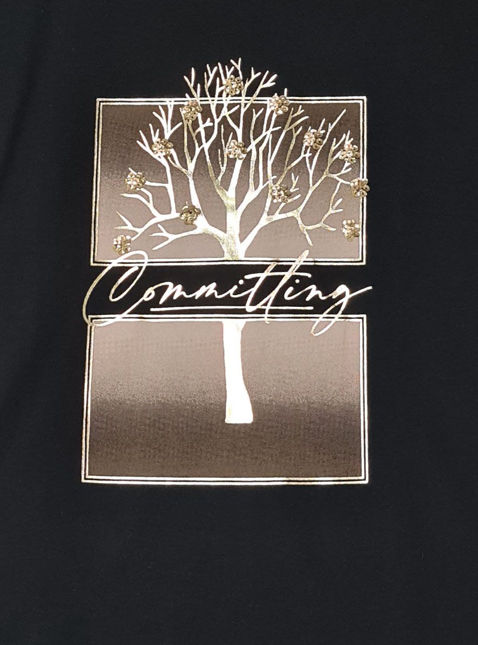 Flitteres, mintás felső (fekete)