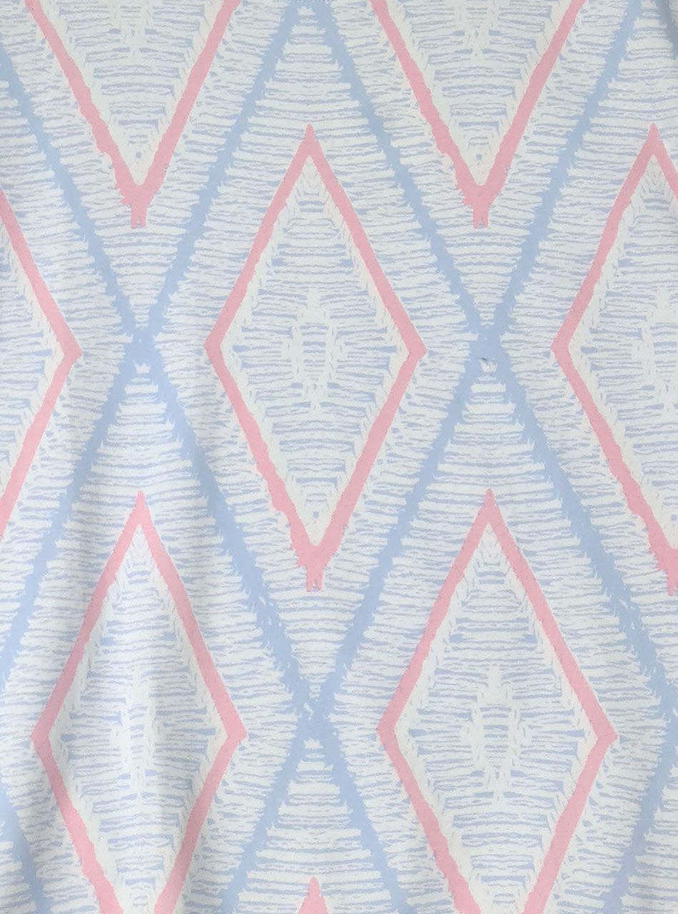 Passzés aljú, rombusz mintás felső (világoskék-rózsaszín)