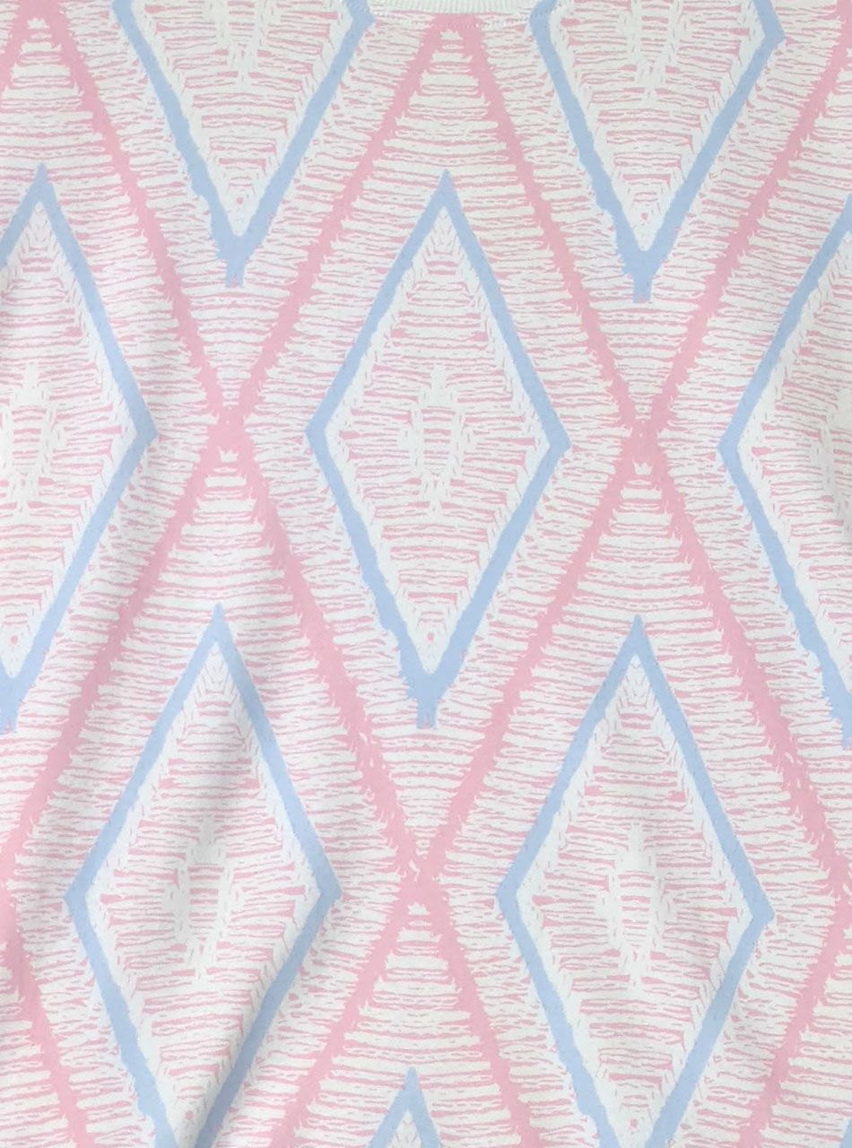 Passzés aljú, rombusz mintás felső (rózsaszín-világoskék)