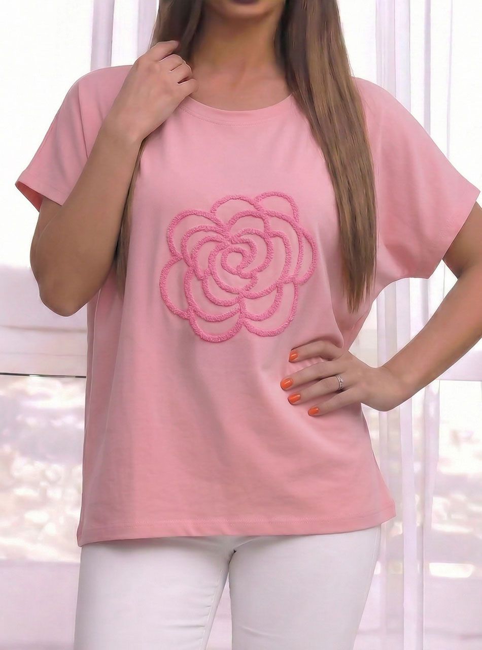 Virág mintás felső (rózsaszín)