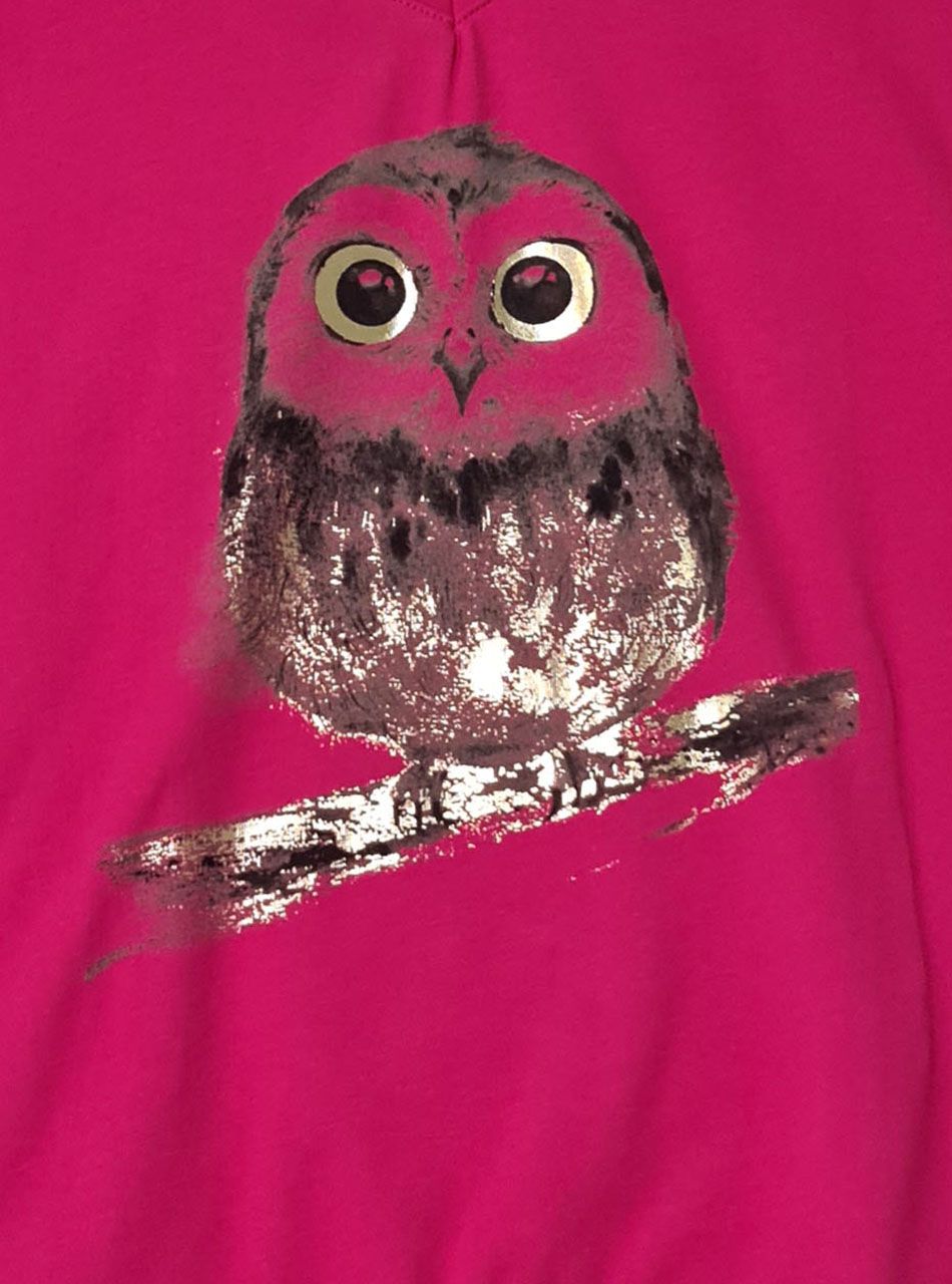 V nyakú, baglyos felső (pink)