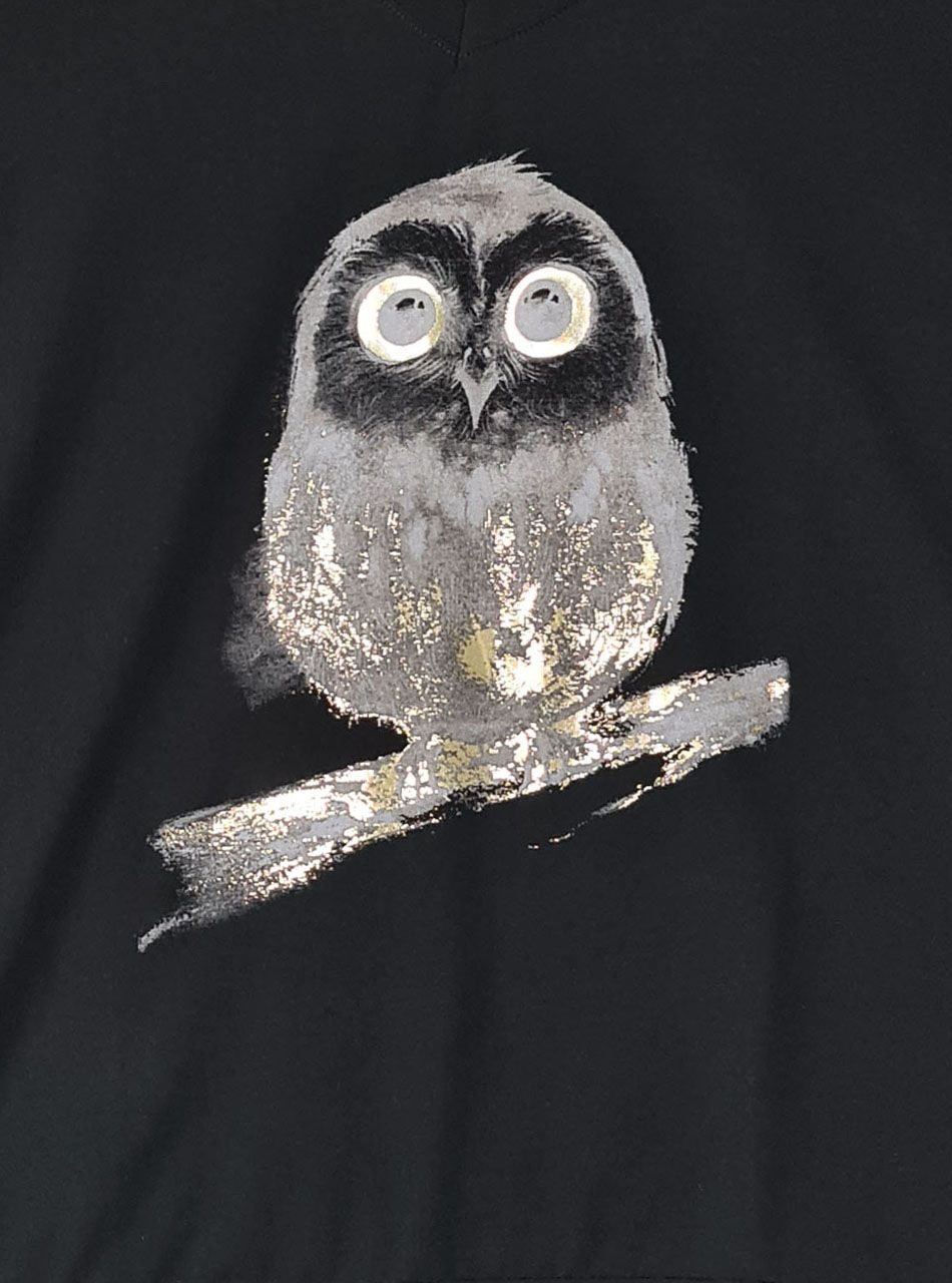 V nyakú, baglyos felső (fekete)