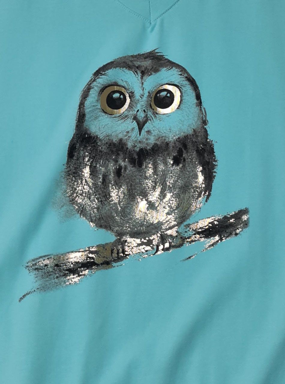 V nyakú, baglyos felső (vízzöld)