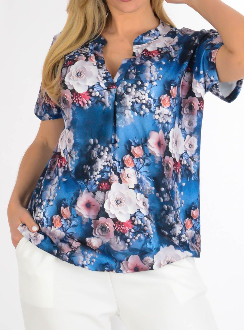 YesStory V nyakú, gumis aljú mintás felső II.