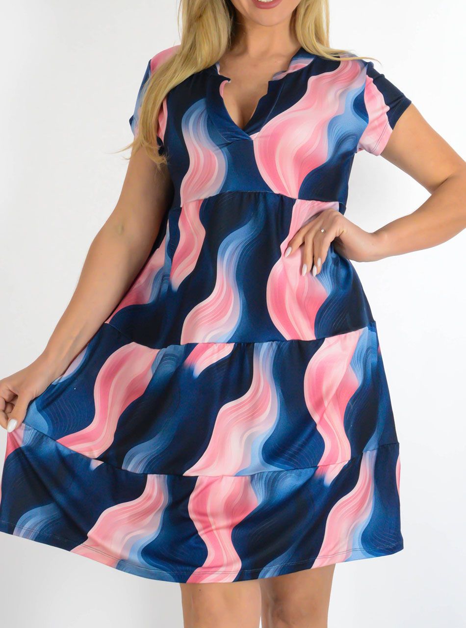 YesStory, mintás V nyakú ruha IV.