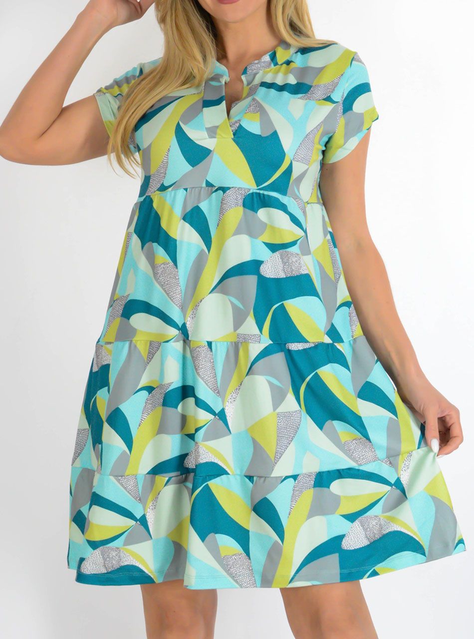 YesStory, mintás V nyakú ruha VII.