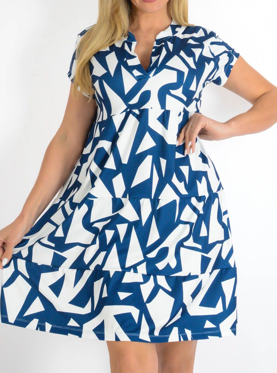 YesStory, mintás V nyakú ruha VIII.