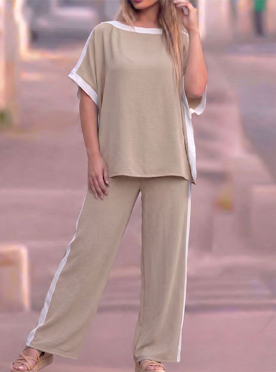 Csónak nyakú lenge együttes (bézs)