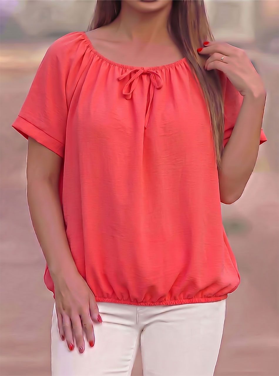 Lola, gumis aljú felső (korall)