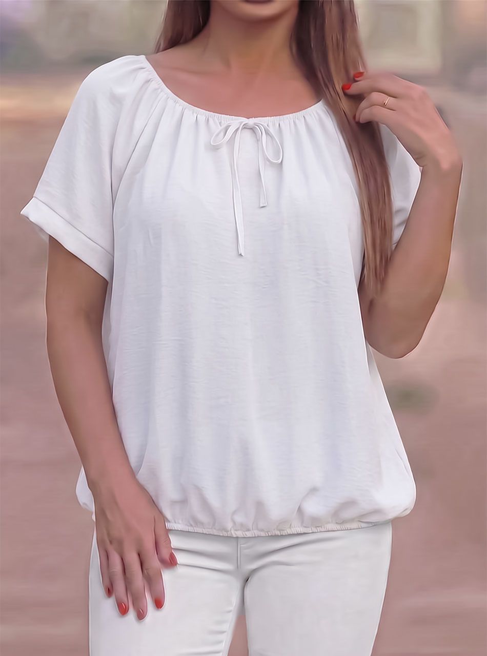 Lola, gumis aljú felső (fehér)