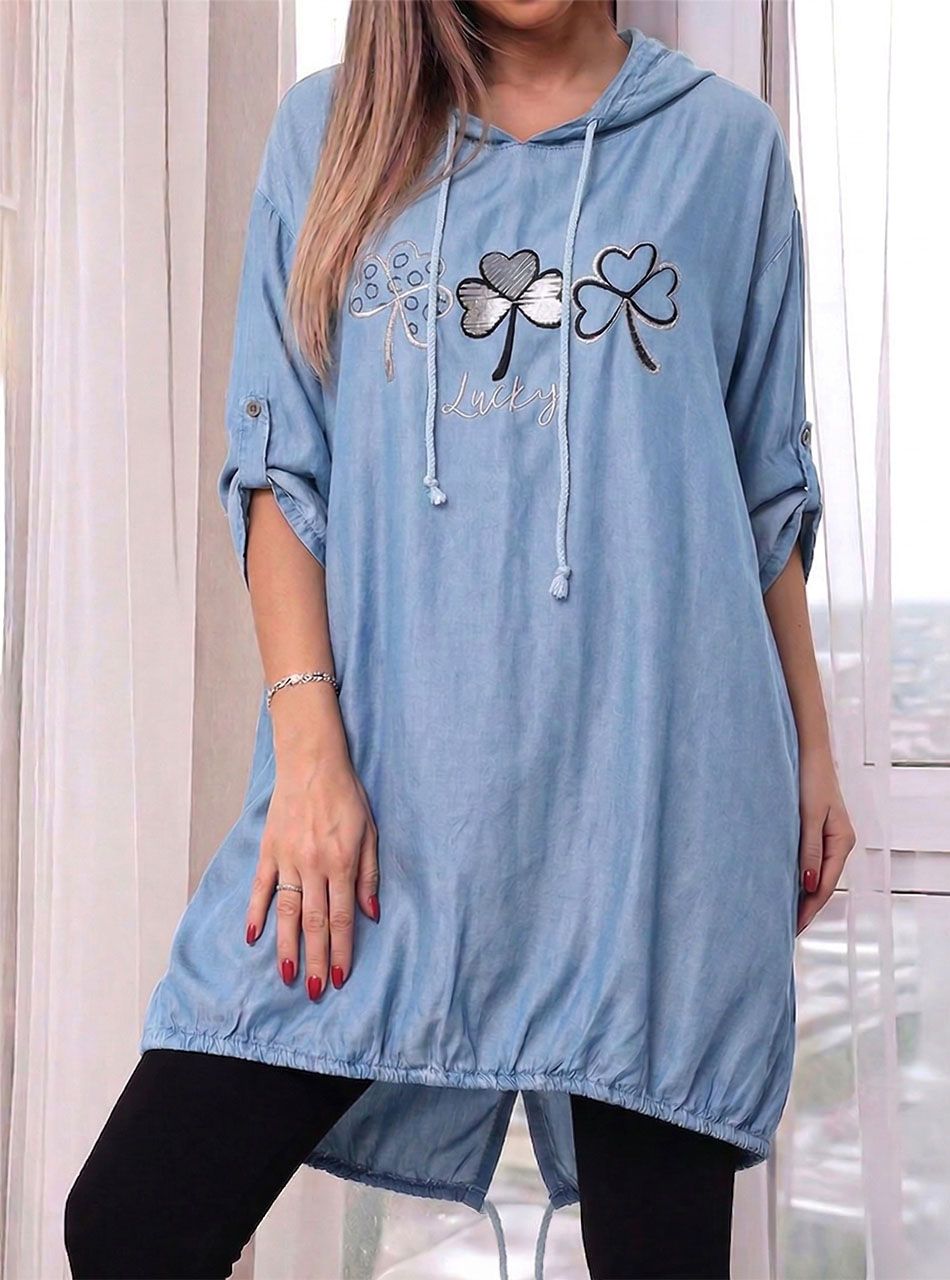 Farmer hatású, kapucnis tunika I.