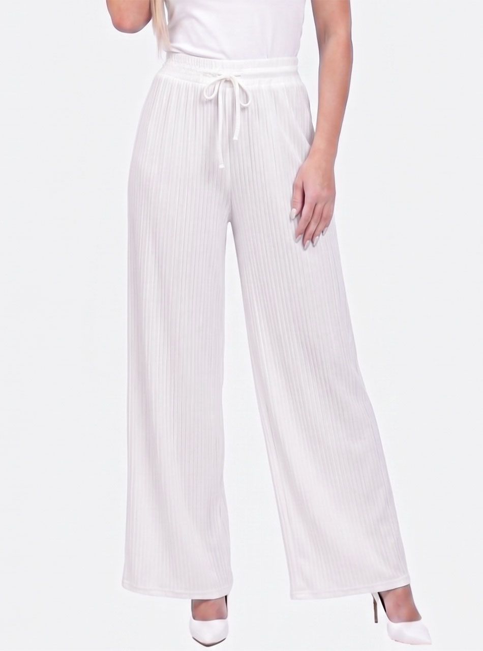 Sissy, gumis derekú lenge nadrág (fehér)