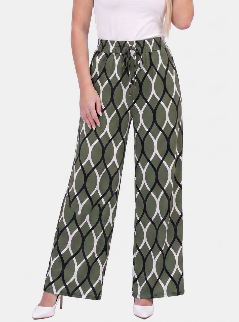 Gumis derekú, mintás zsebes nadrág I.