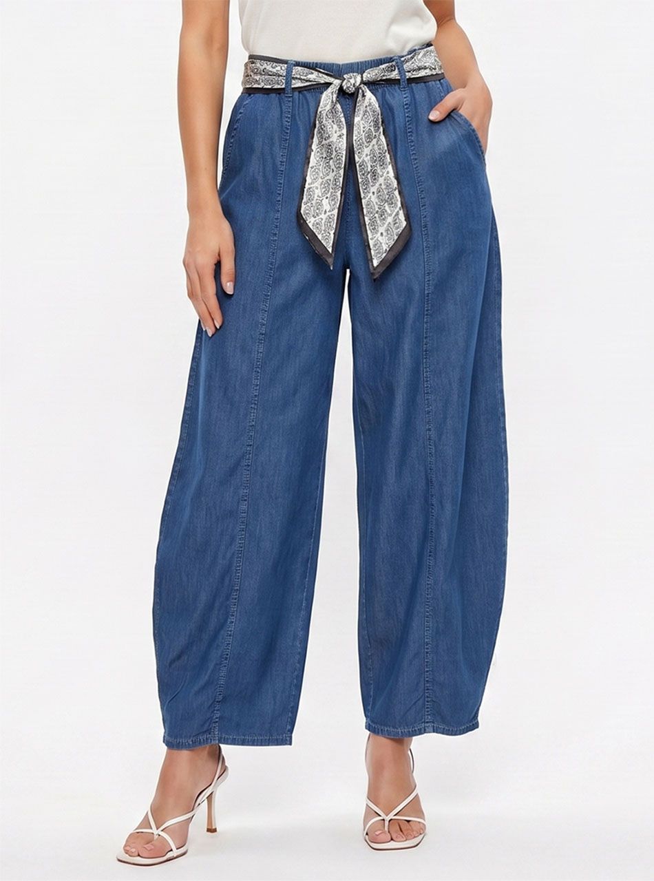 Farmer hatású, zsebes lenge nadrág övvel II.