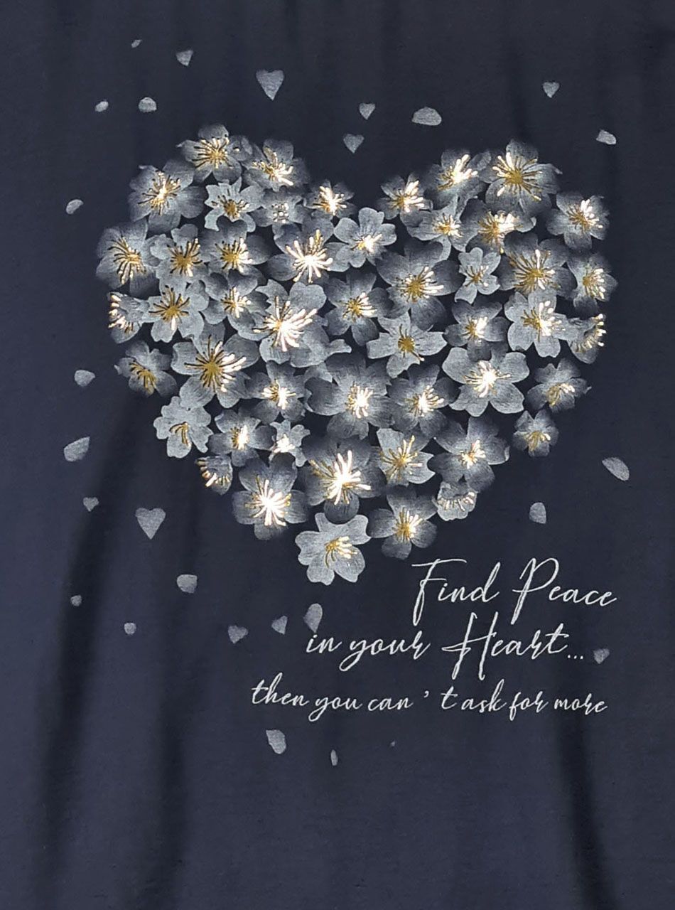 Virág mintás tunika (sötétkék)