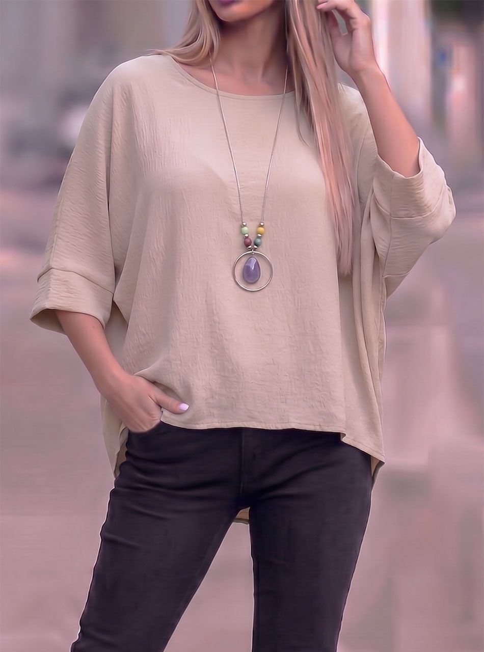 Lenge felső nyaklánccal (bézs)