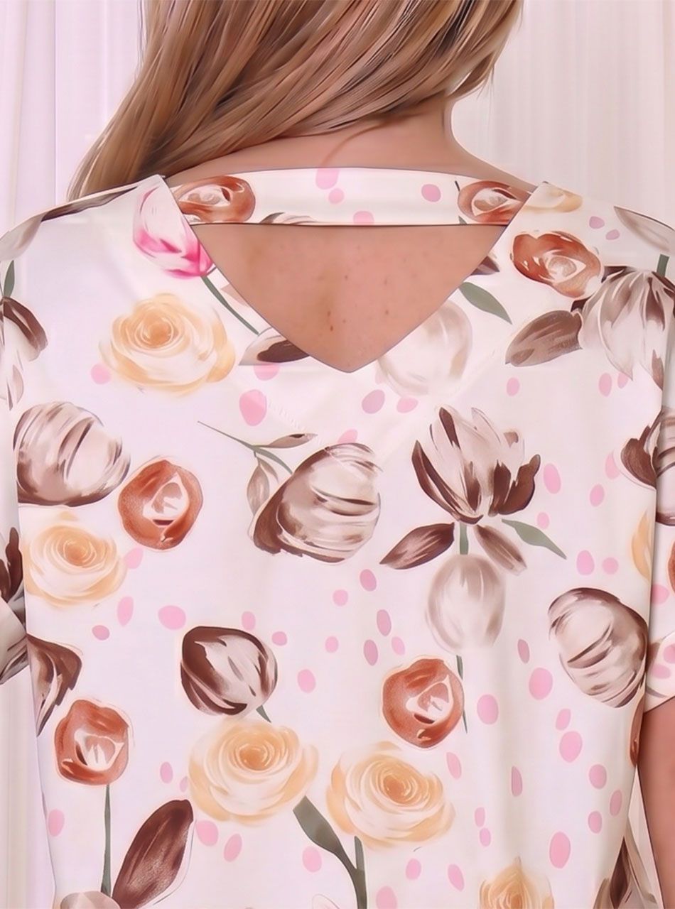 Hátán pántos, gumis aljú mintás felső IV.