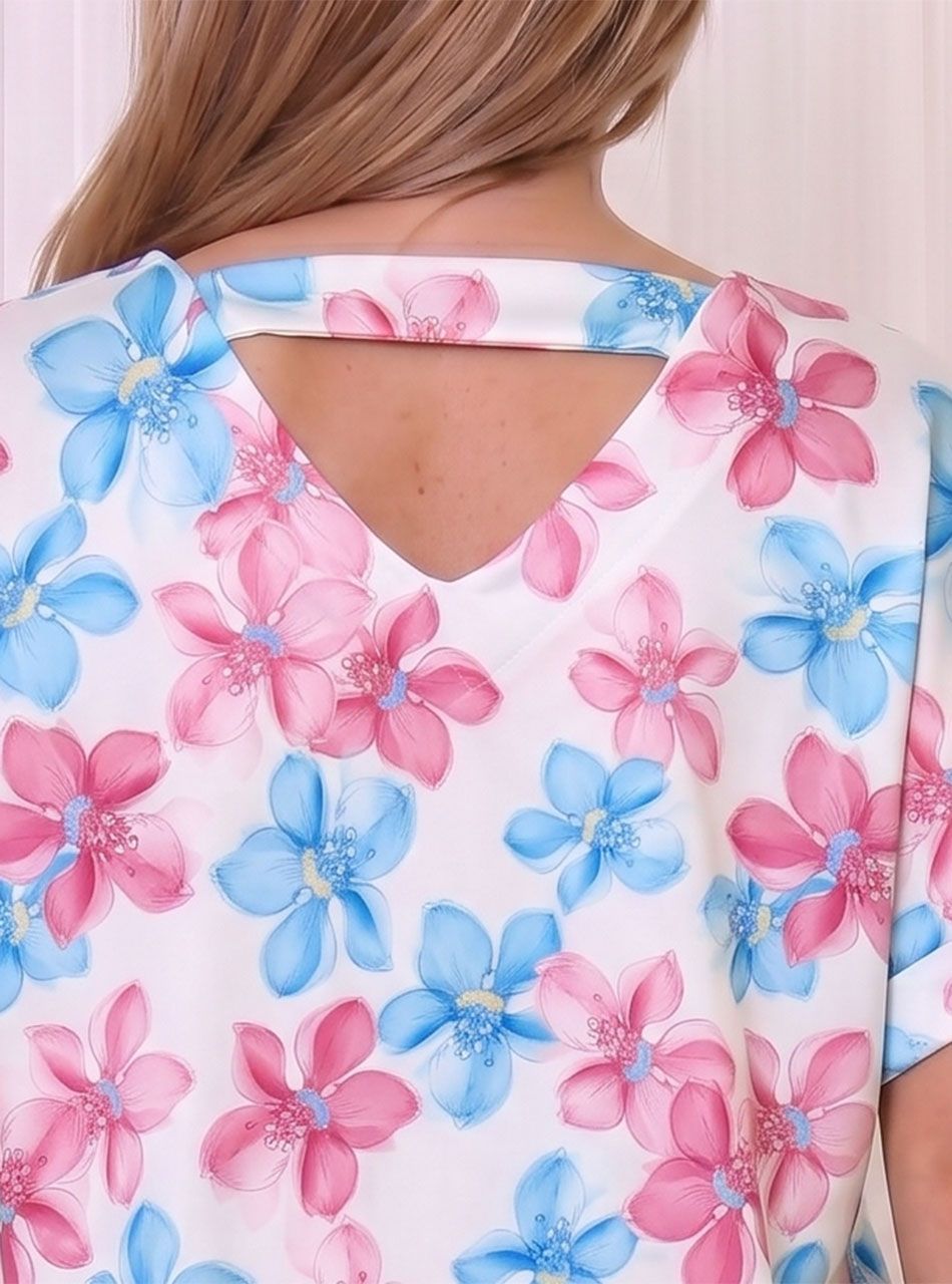 Hátán pántos, gumis aljú mintás felső VI.