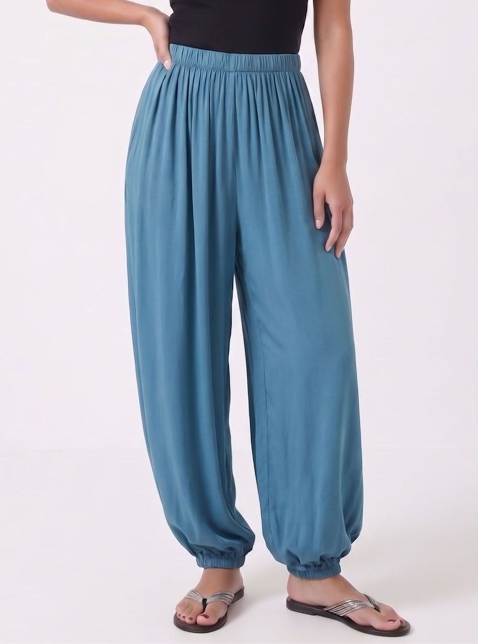 Gumis aljú, lenge nadrág (petrol)