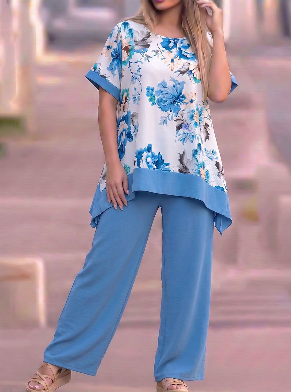 Kétoldalt felvágott, lenge együttes (világoskék)