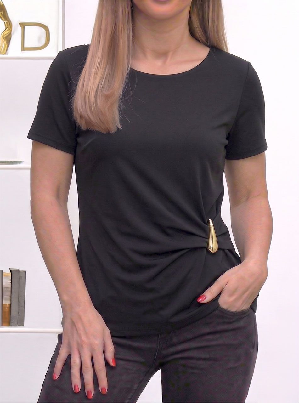 Alyson, csatdíszes felső (fekete)