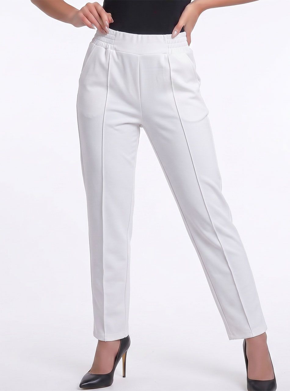 Sydney, tűzött elejű zsebes nadrág (fehér)