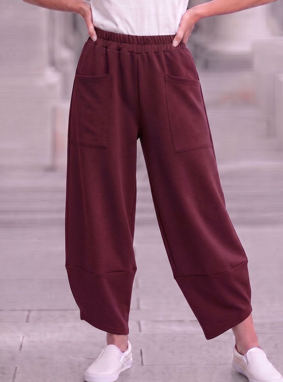 Poppy, elöl zsebes nadrág (bordó)